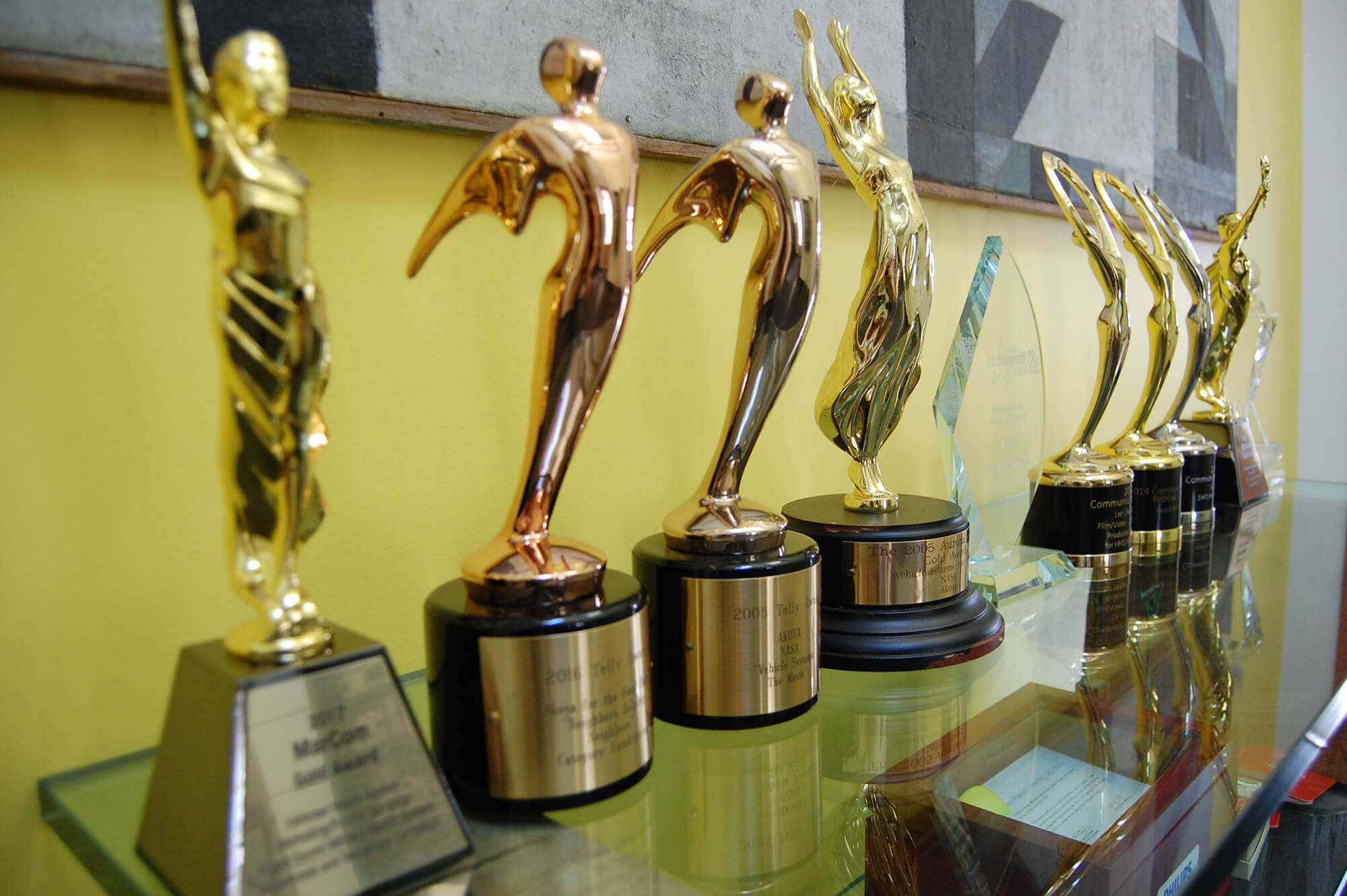 A row of trophies won by Akoya